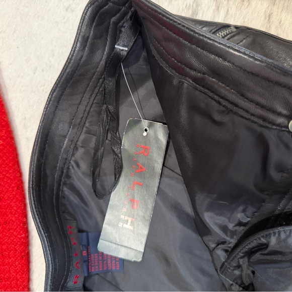 NWT RALPH by RALPH LAUREN Leather Skirt Moto zippers size 8 black - Picture 10 of 12